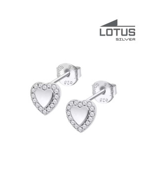 LOTUS SILVER HEART EARRINGS